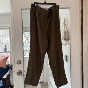Jessica London Olive Brown Straight-Leg Trousers